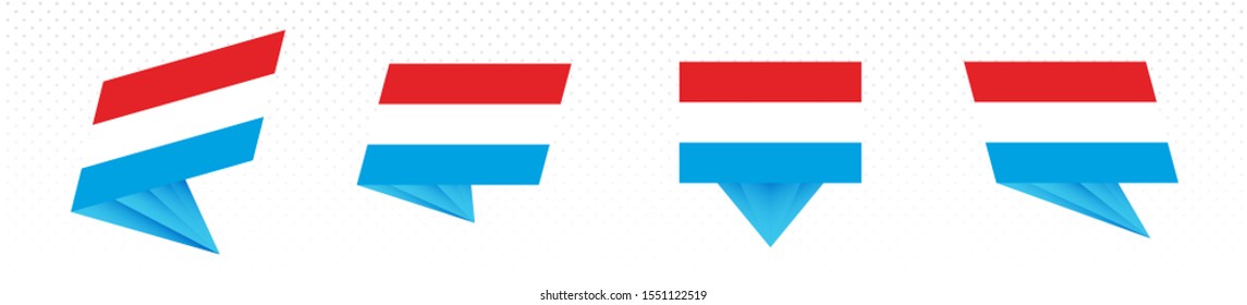 Flag of Luxembourg in modern abstract design, vector flag set.
