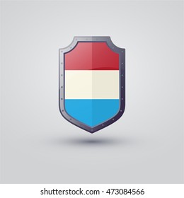 Flag of Luxembourg on the shield