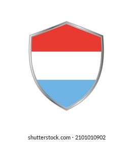 Flag of Luxembourg with silver frame