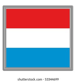 Flag of Luxembourg with a silver frame