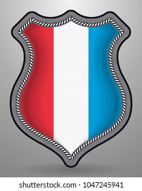 Flag of Luxembourg. Vector Badge and Icon. Vertical Orientation Version