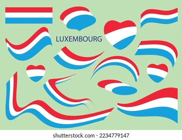 flag of Luxembourg - vector design elements