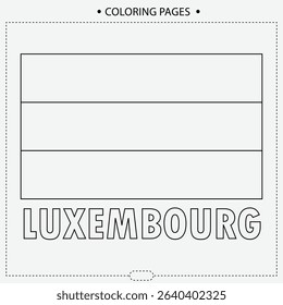 Flag Of Luxembourg Vector Design,Coloring Pages for Kids
