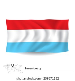Flag of Luxembourg - vector illustration