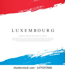 Flag of Luxembourg. Vector illustration on a white background. Brush strokes are drawn by hand. Independence Day.