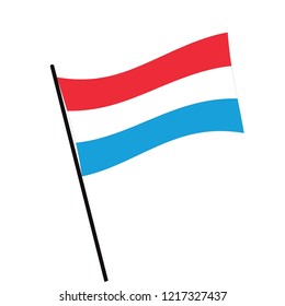 Flag of Luxembourg , Luxembourg flag waving isolated vector illustration