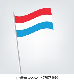 Flag of Luxembourg , Luxembourg flag waving isolated vector illustration,Luxembourg flag waving isolated vector illustration.