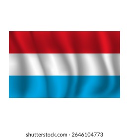 Bandeira de Luxemburgo ondulações onduladas ao vento, com dobras 3d