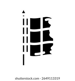 flag luxury medieval heraldry glyph icon vector. flag luxury medieval heraldry sign. isolated symbol illustration
