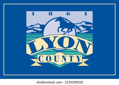 Flag Of Lyon County, Nevada, USA. 