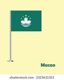 Flag of  Macao, Table Flag of Macao, Vector Illustration.
