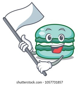 With flag macaron character cartoon style