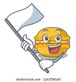 With flag macarons banana in shape a cartoon