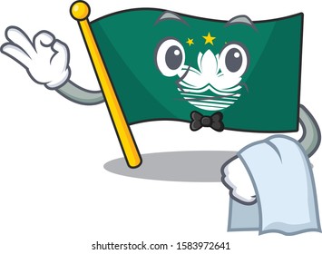 Flag macau Character on A stylized Waiter look