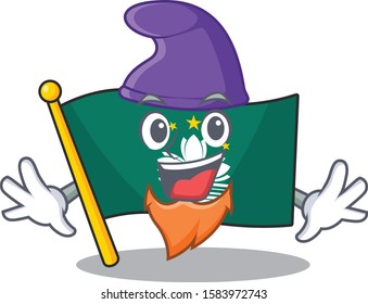 Flag macau mascot cartoon style as an Elf