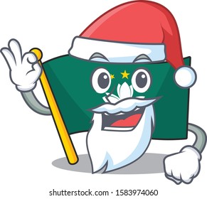 Flag macau in Santa cartoon character design