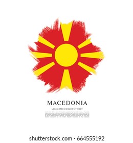 Flag of Macedonia, brush stroke background