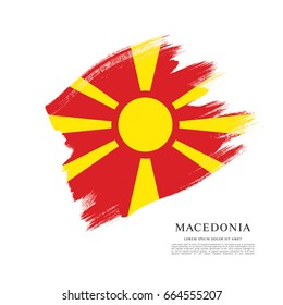 Flag of Macedonia, brush stroke background