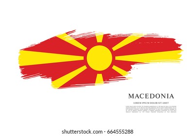 Flag of Macedonia, brush stroke background