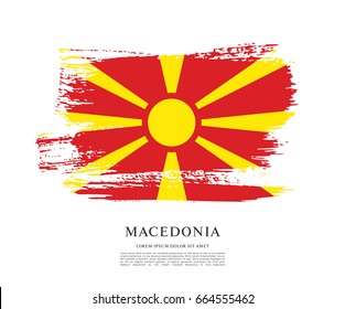 Flag of Macedonia, brush stroke background