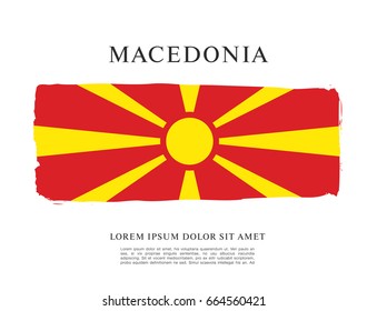 Flag of Macedonia, brush stroke background