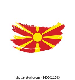 Flag of Macedonia with brush stroke effect, Macedonian flag template design. Vector Eps 10