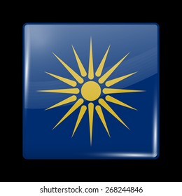 Flag of Macedonia. Glossy Icons Square Shape. This is File from the Collection European Flags