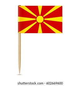 Flag of Macedonia. Flag toothpick  isolated on white background 10eps