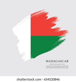 Flag of Madagascar, brush stroke background