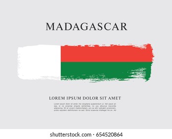Flag of Madagascar, brush stroke background
