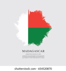 Flag of Madagascar, brush stroke background