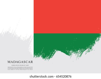 Flag of Madagascar, brush stroke background