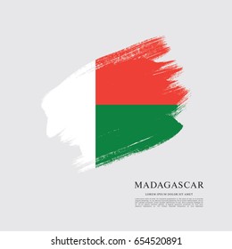Flag of Madagascar, brush stroke background