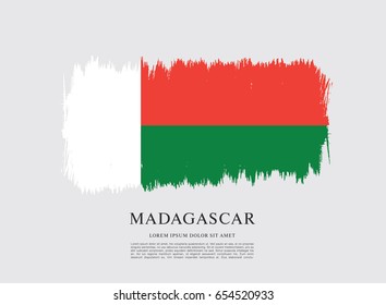 Flag of Madagascar, brush stroke background