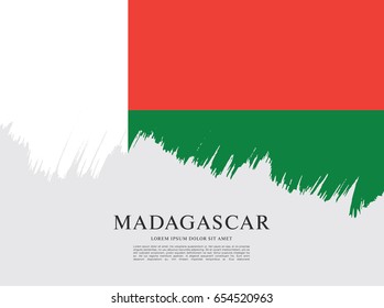 Flag of Madagascar, brush stroke background
