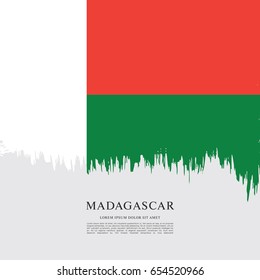 Flag of Madagascar, brush stroke background
