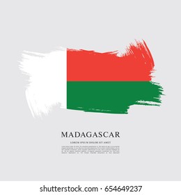 Flag of Madagascar, brush stroke background