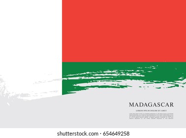 Flag of Madagascar, brush stroke background