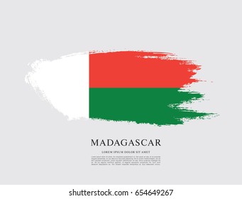 Flag of Madagascar, brush stroke background