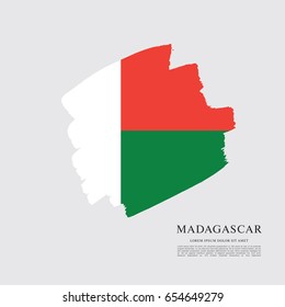 Flag of Madagascar, brush stroke background