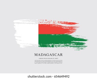 Flag of Madagascar, brush stroke background