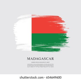 Flag of Madagascar, brush stroke background