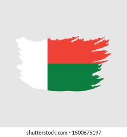 Flag of Madagascar with brush stroke effect, Madagaskar flag template design. Vector eps 10