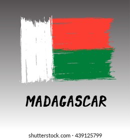 Flag Of Madagascar  - Grunge