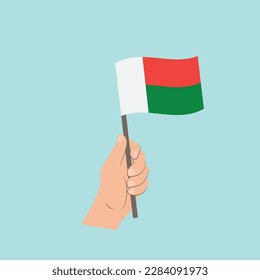 Flag of Madagascar, Hand Holding flag