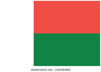 Flag of Madagascar. National symbol in official colors. Template icon. Abstract vector background.