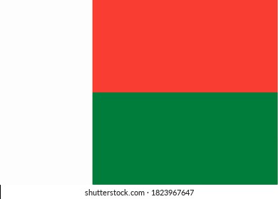 Flag of Madagascar. Official colors and proportion correctly. National Madagascar flag. Vector illustration. EPS10