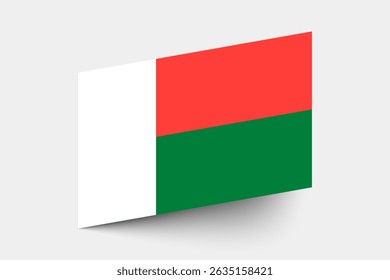 Flag of Madagascar. Madagascar flag official colors tilted icon digital vector illustration design.