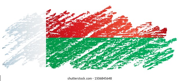 Flag of Madagascar, Republic of Madagascar. Template for award design, an official document with the flag of Madagascar. Bright, colorful vector illustration for graphic and web design.