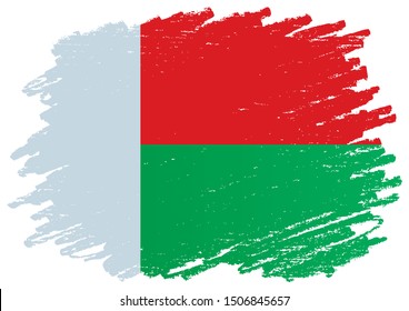 Flag of Madagascar, Republic of Madagascar. Template for award design, an official document with the flag of Madagascar. Bright, colorful vector illustration for graphic and web design.